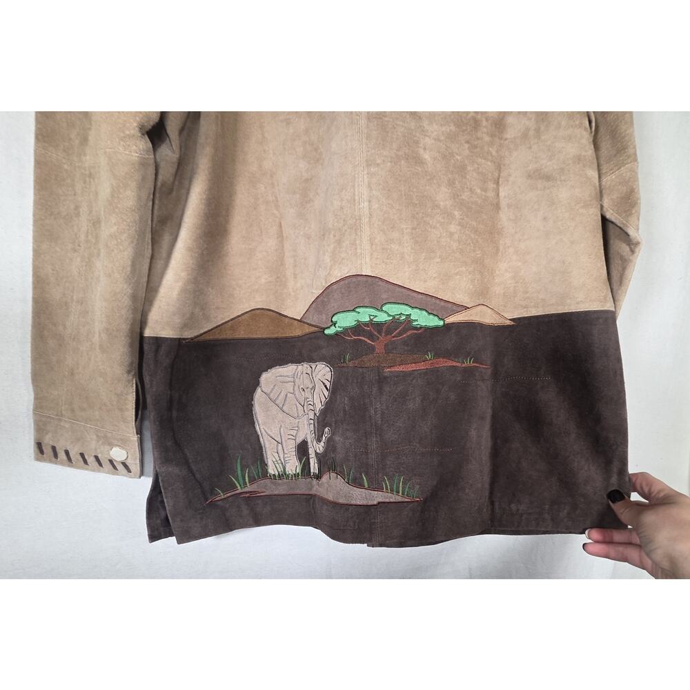 NWT Quacker Factory Safari Jacket Women’s Med. Leather Full Zip - Picture 4 of 14